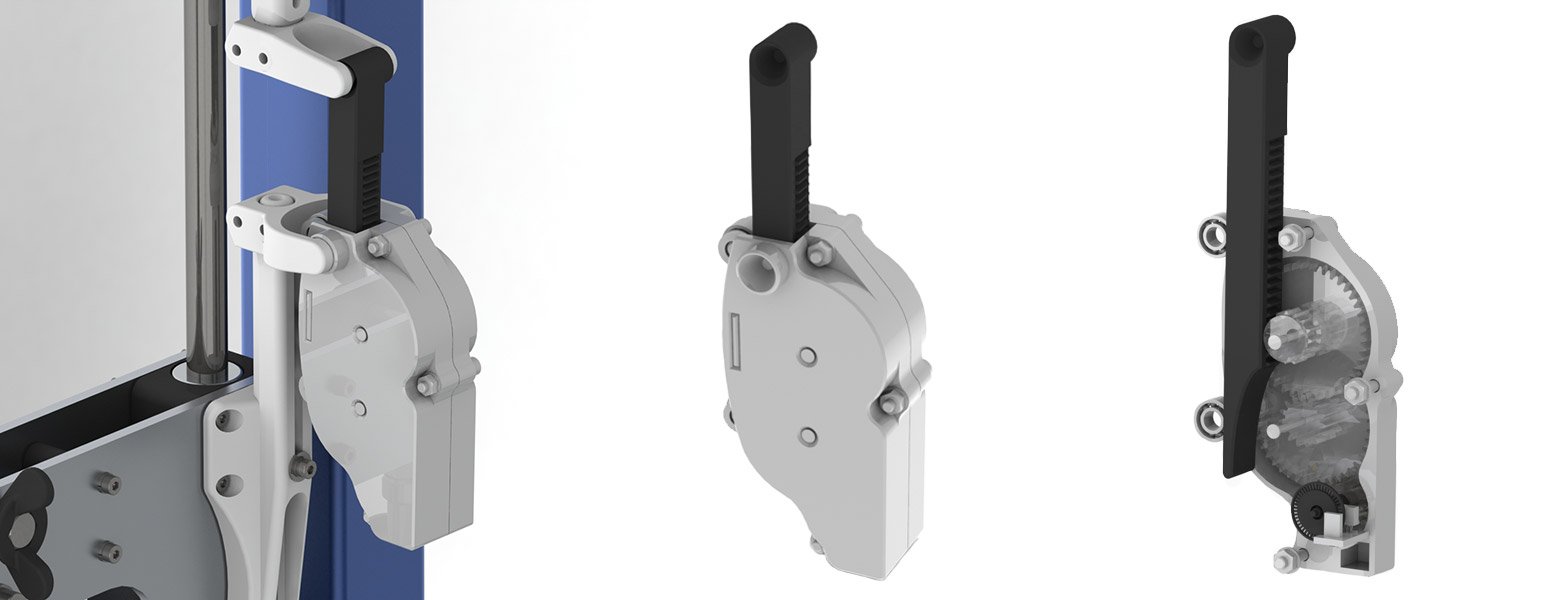 Resin 3D printed extensometer with linear gear