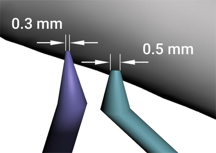 thickness of support tips in resin 3D printing