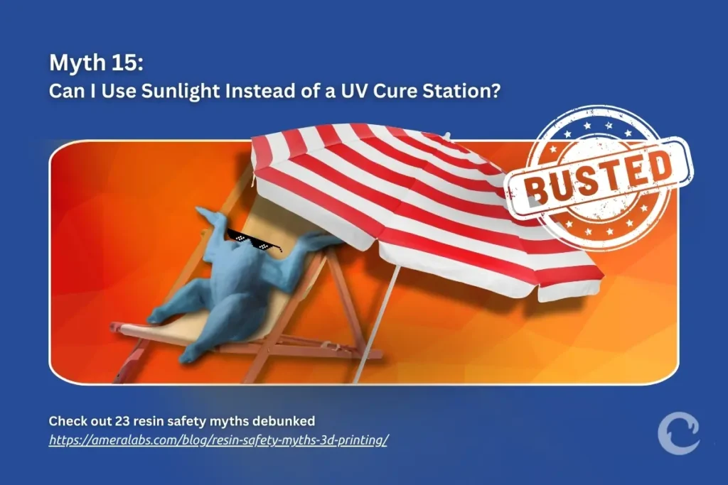 Sunlight curing is unreliable and unquantifiable. A cure station is recommended equipment.
