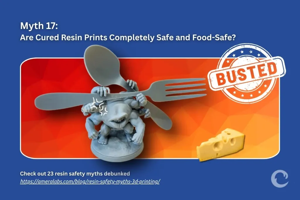 No resin prints are food-safe, regardless of claims.