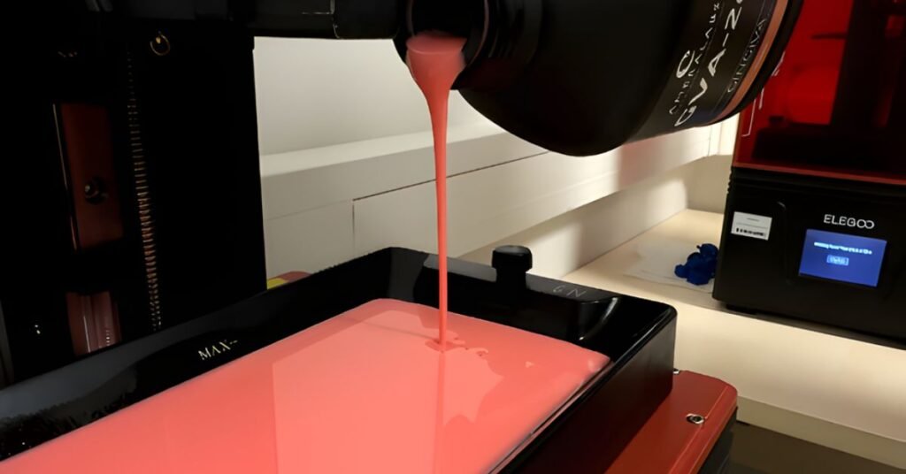 Pour GVA-26 into vat for 3D printing