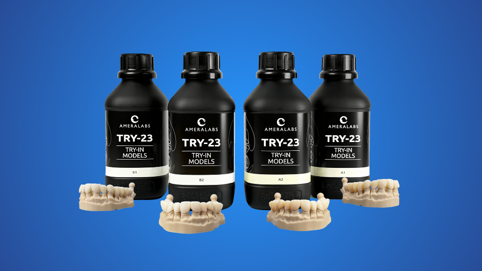 TRY-23 3d printing resin bottles with try-in dental models