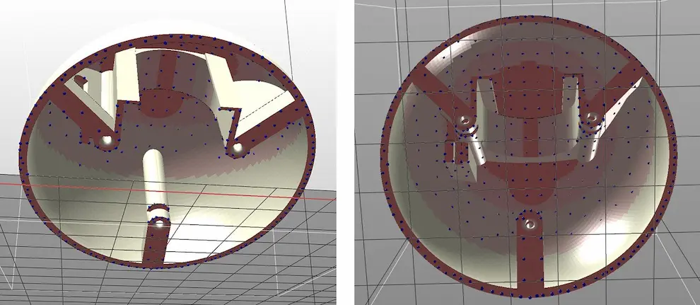 3D printed housing custom supports