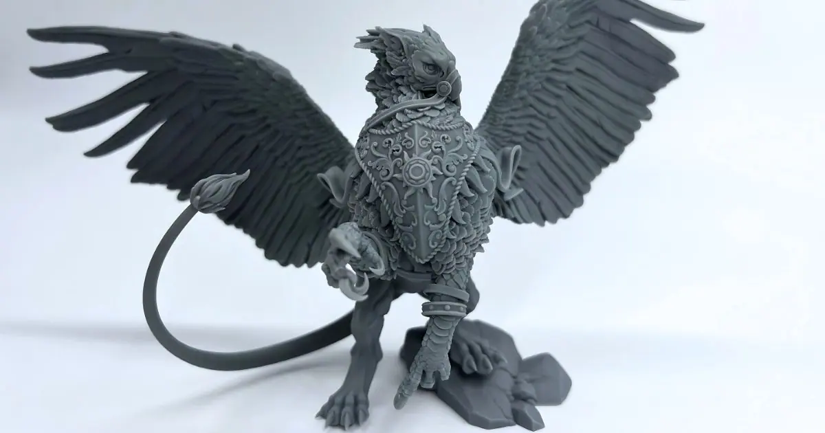 High detail resin miniature printed with TGM-7
