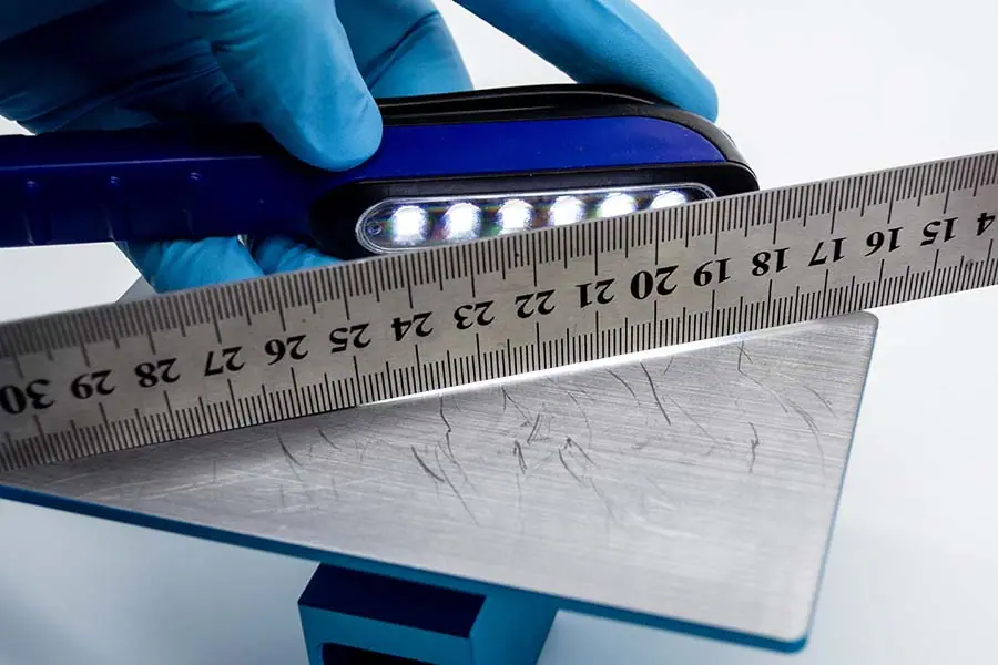Resin 3D printing build plate flat check sanding